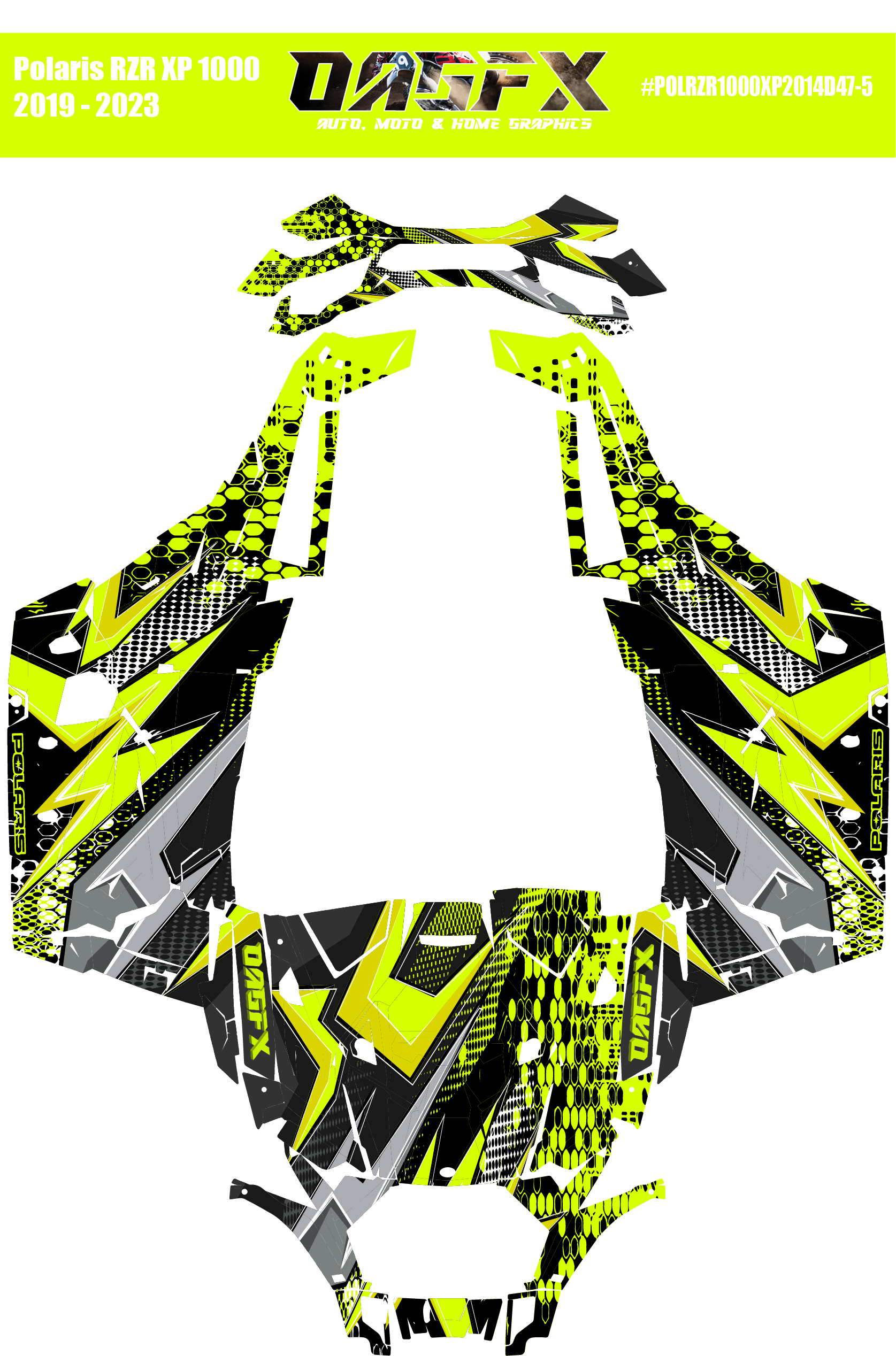 Graphics Kit for POLARIS RZR XP 1000 2019-2022 (7 Color Variations)