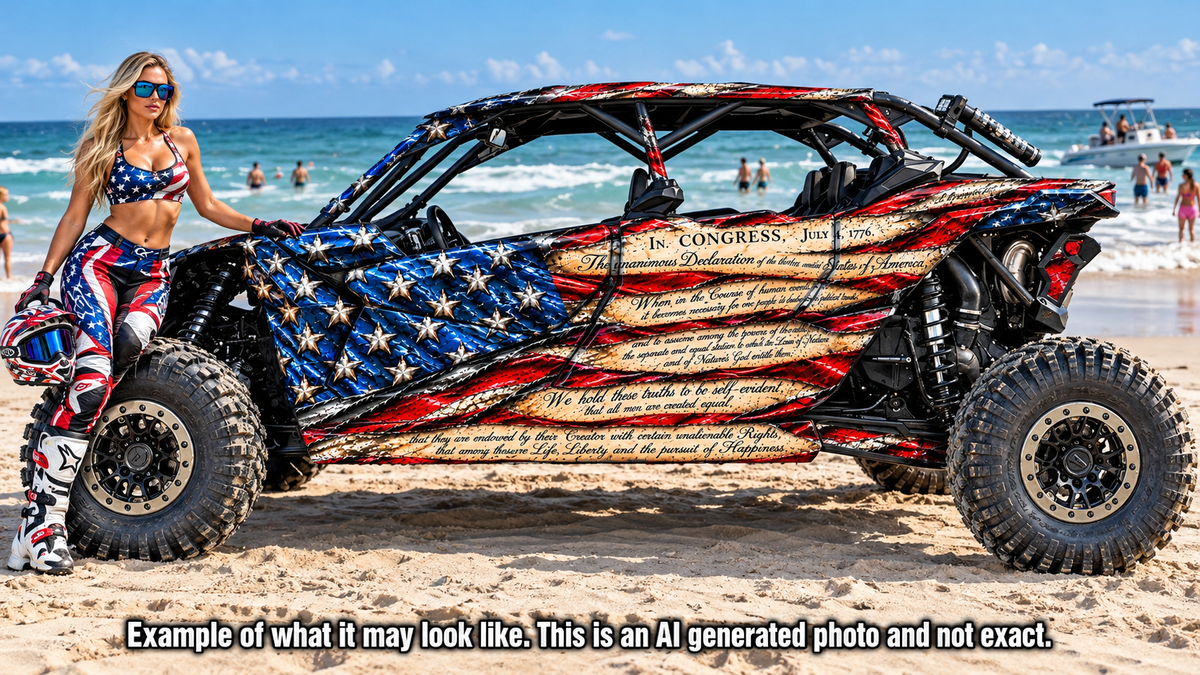 2017-2024 Can Am X3 Max 4 Door Maverick RR DS USA Flag Graphics Kit  USA Patriot