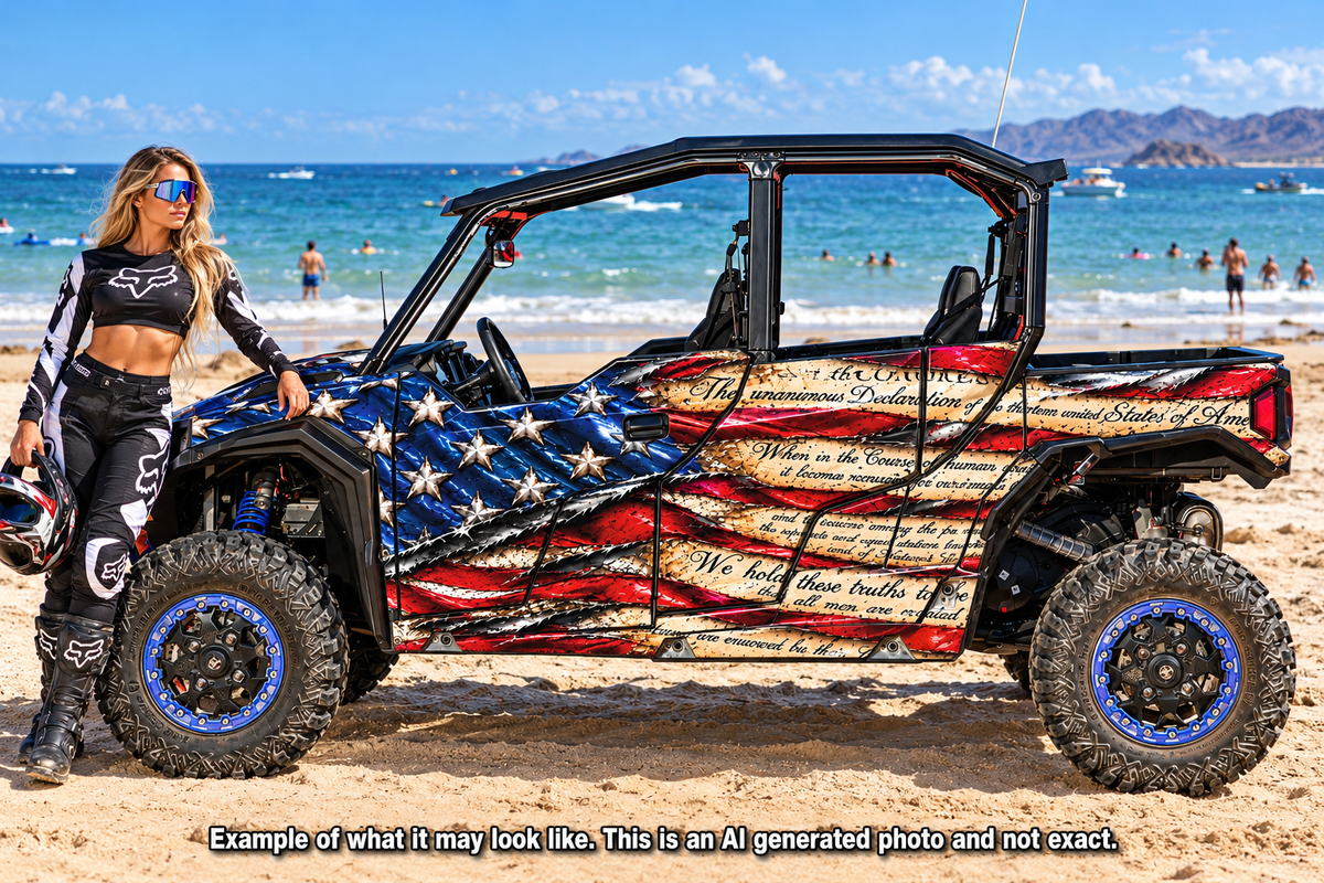 2020-2025 Polaris General XP 4 Door 1000 USA Flag Graphics Kit Patriot