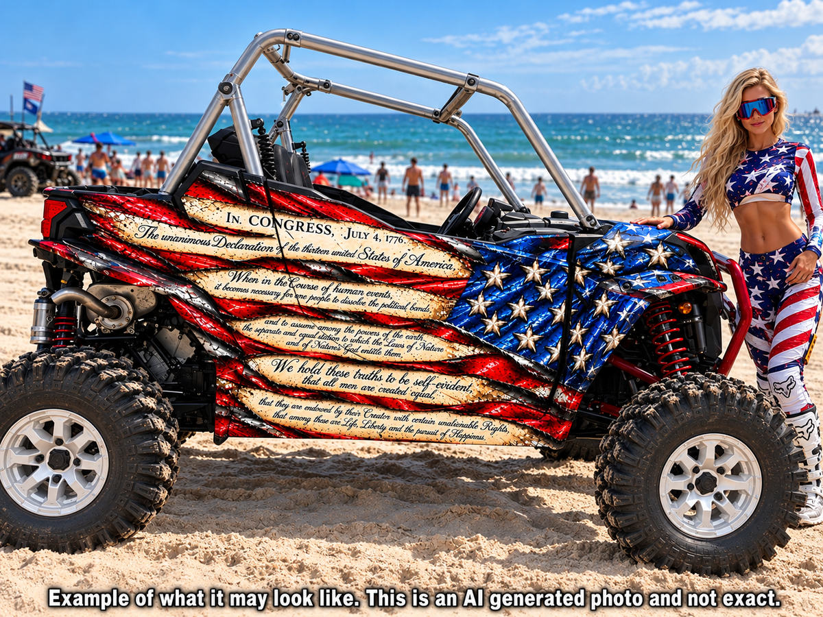2013-2016 Can Am Maverick 1000 R USA Flag Racing Graphics Kit USA Patriot