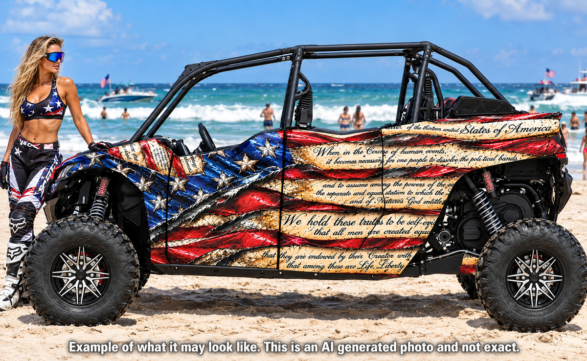 2020 - 2024 Kawasaki Teryx KRX 4 Door 1000 USA Flag Graphic Kit Patriot