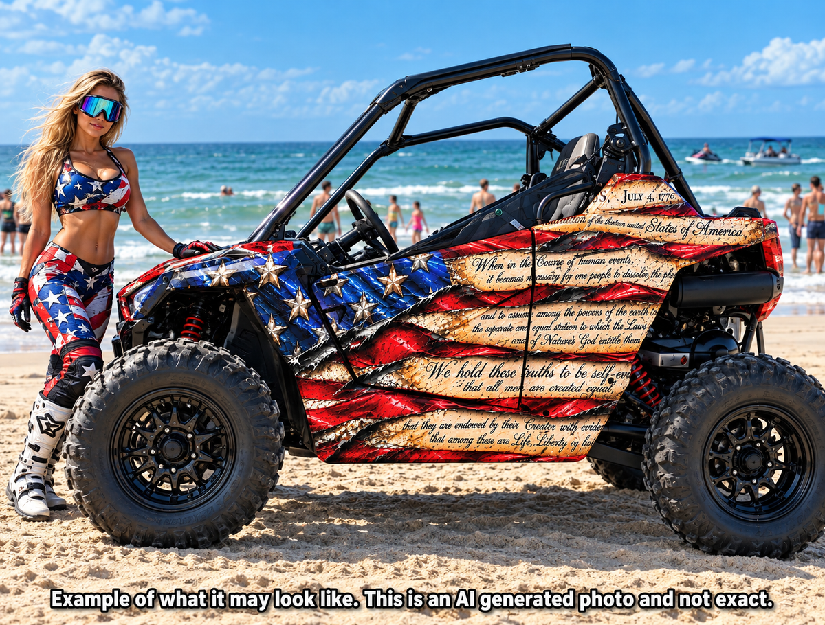 2021-2025 Polaris RZR 200 EFI UTV USA Flag Graphics Kit Patriot