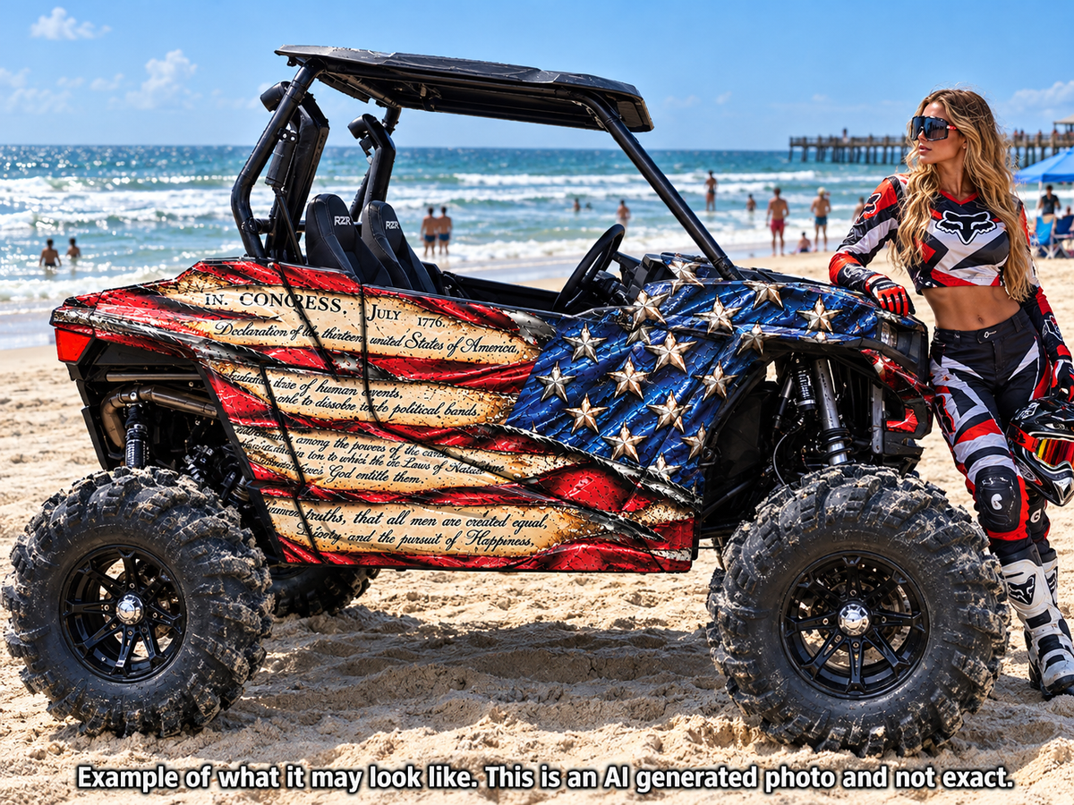 2014 + Polaris RZR 900 USA Flag Graphics Kit USA Patriot