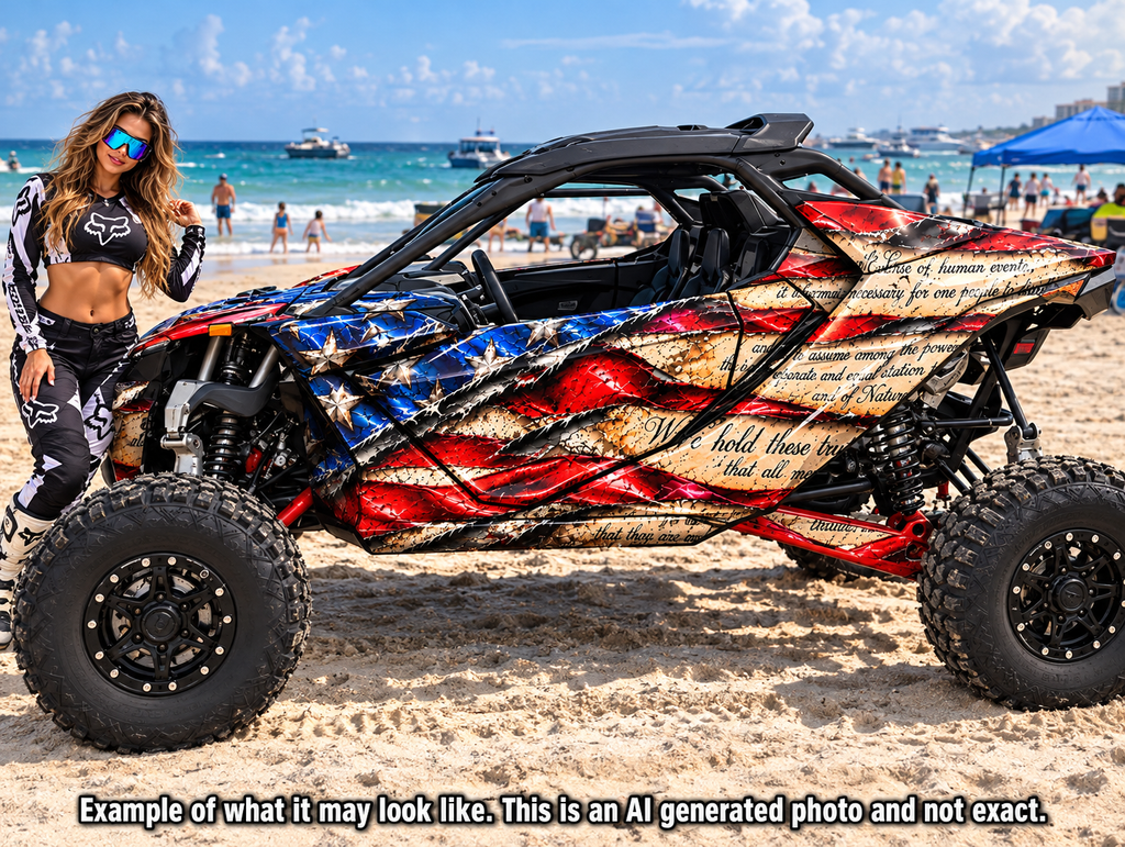 2024-2025 Can Am Maverick R RS USA Graphics Kit  Pro Edition USA Flag Patriot