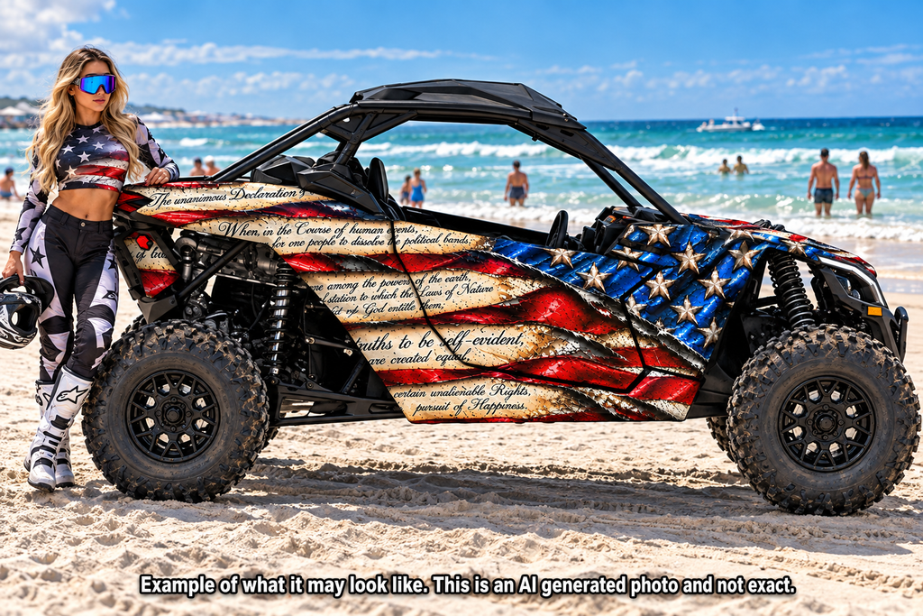 2017 - 2024 Can Am X3 RR DS Maverick USA Flag Graphics Kit USA Patriot