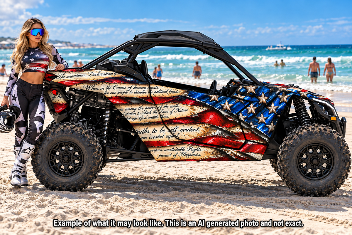 2017 - 2024 Can Am X3 RR DS Maverick USA Flag Graphics Kit USA Patriot