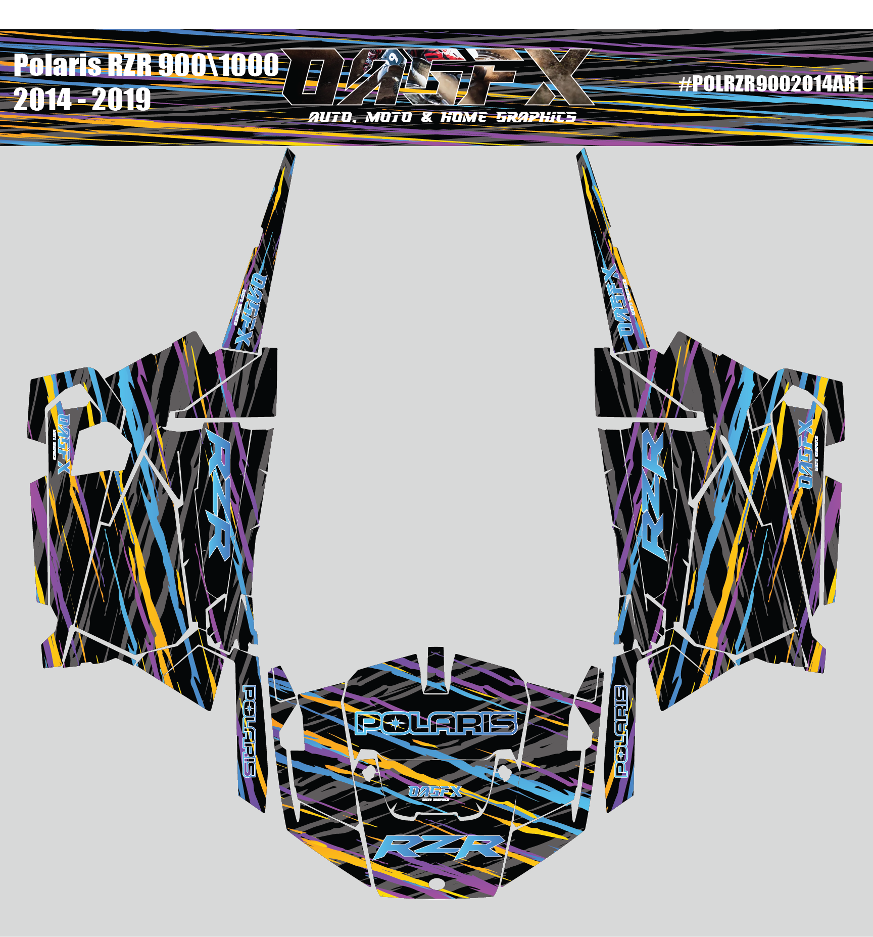 Graphics Kit for 2014 to 2019 Polaris RZR 900/1000