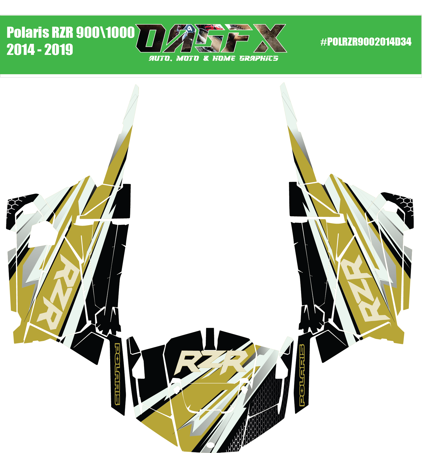 Graphics Kit for 2014 to 2019 Polaris RZR 900/1000