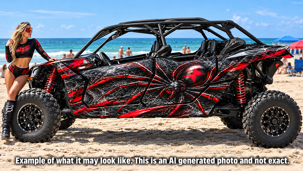 2017-2024 Can Am X3 Max 4 Door Maverick RR DS Black Widow Graphics Kit