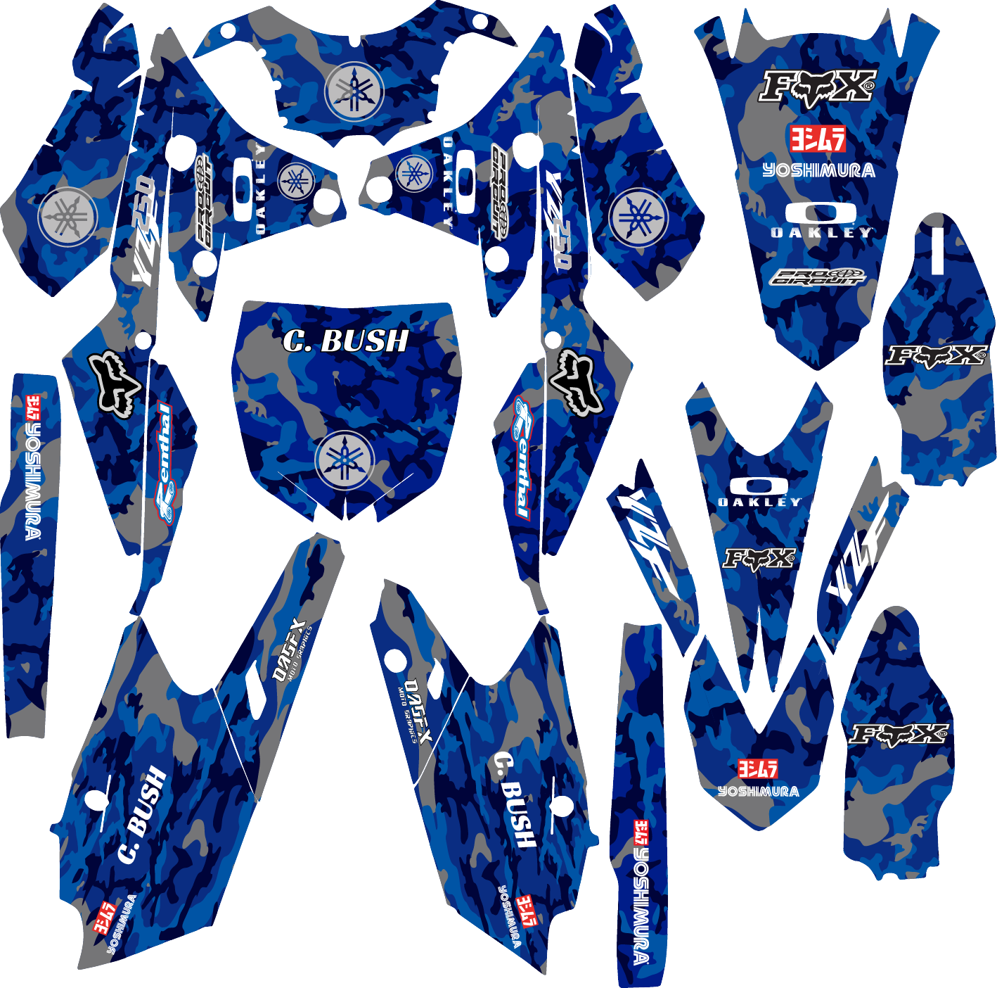 Graphics kit for 2014 to 2018 YAMAHA YZF250