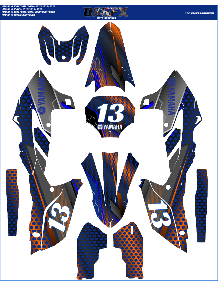 Graphics Kit for 2023 Yamaha YZF 250 and 450