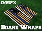 Thin Blue Line Cornhole Board Skins (Pair)