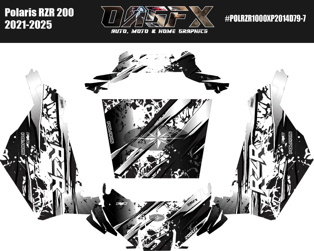 2021-2025 Polaris RZR 200 EFI UTV Graphics Kit D79-7