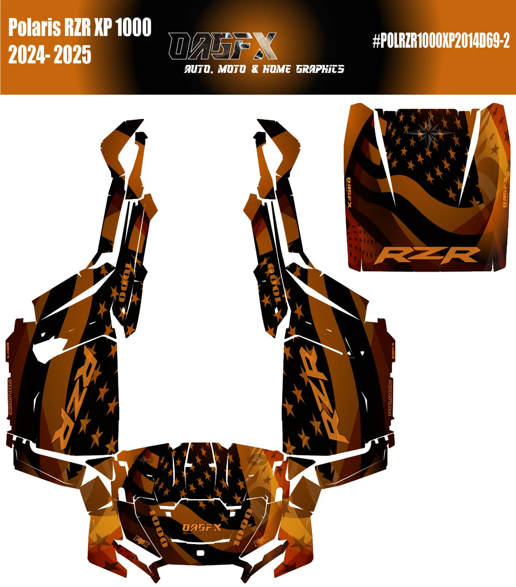 2024-2025 Polaris RZR XP 1000 Graphics Kit D69-2 USA Flag