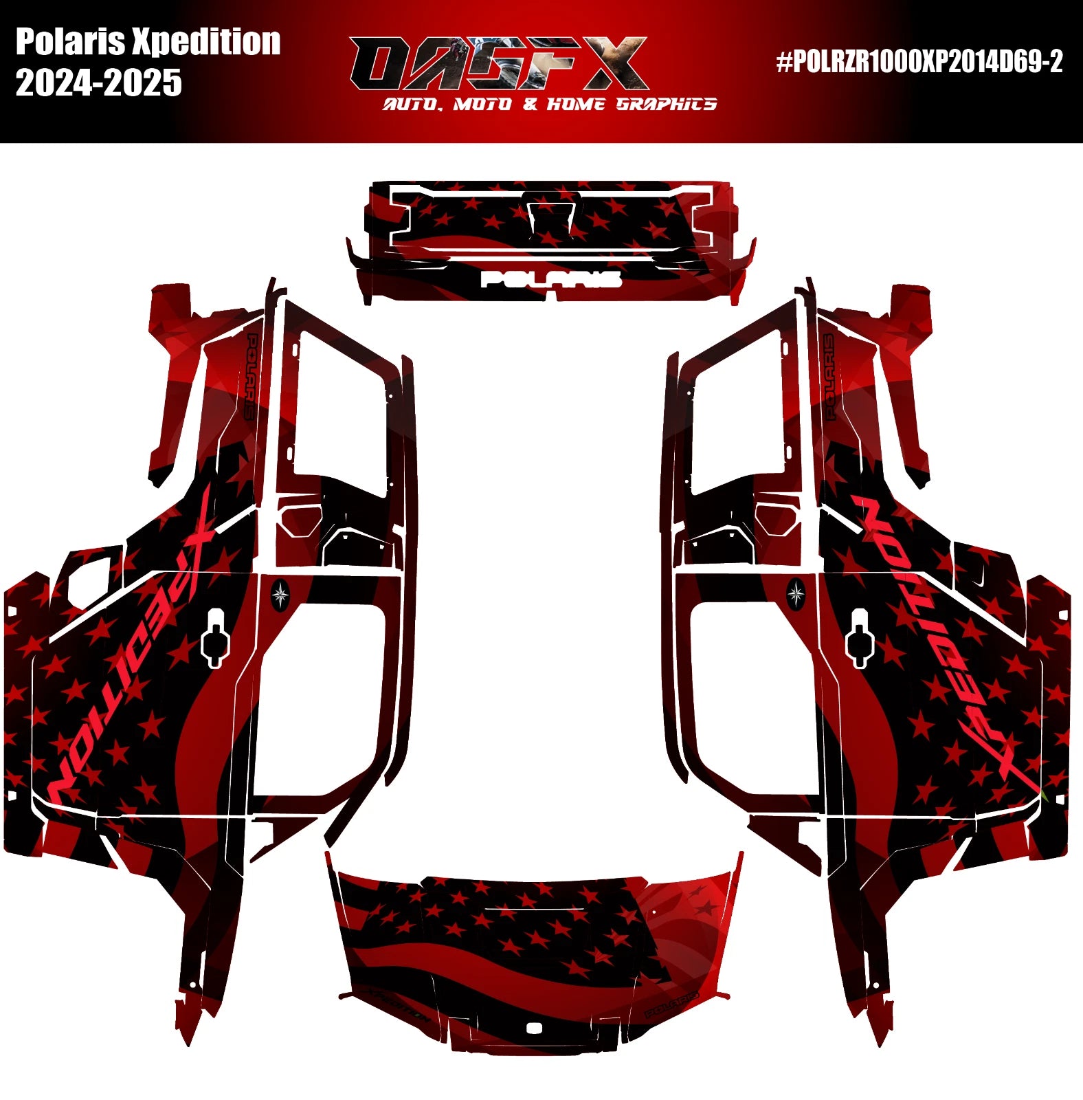 2024-2025 Polaris Xpedition Graphics D69-2 USA Flag