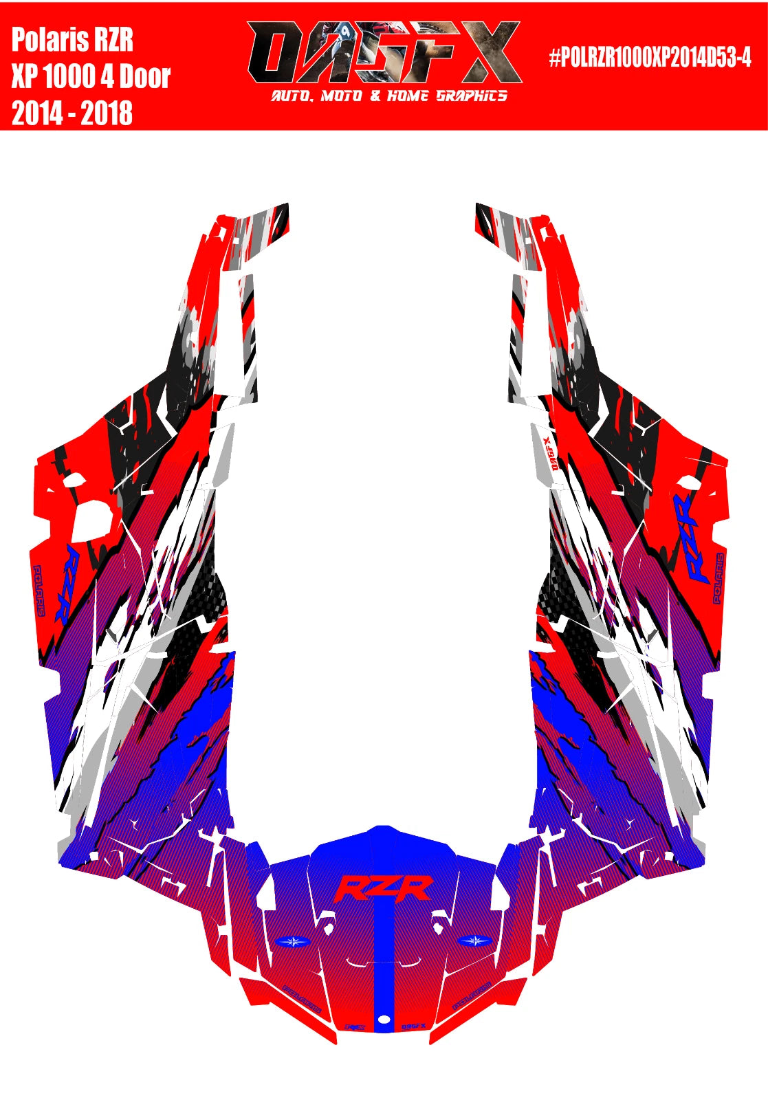 2014 - 2018 Polaris RZR XP 4 Graphics Kit D53-4