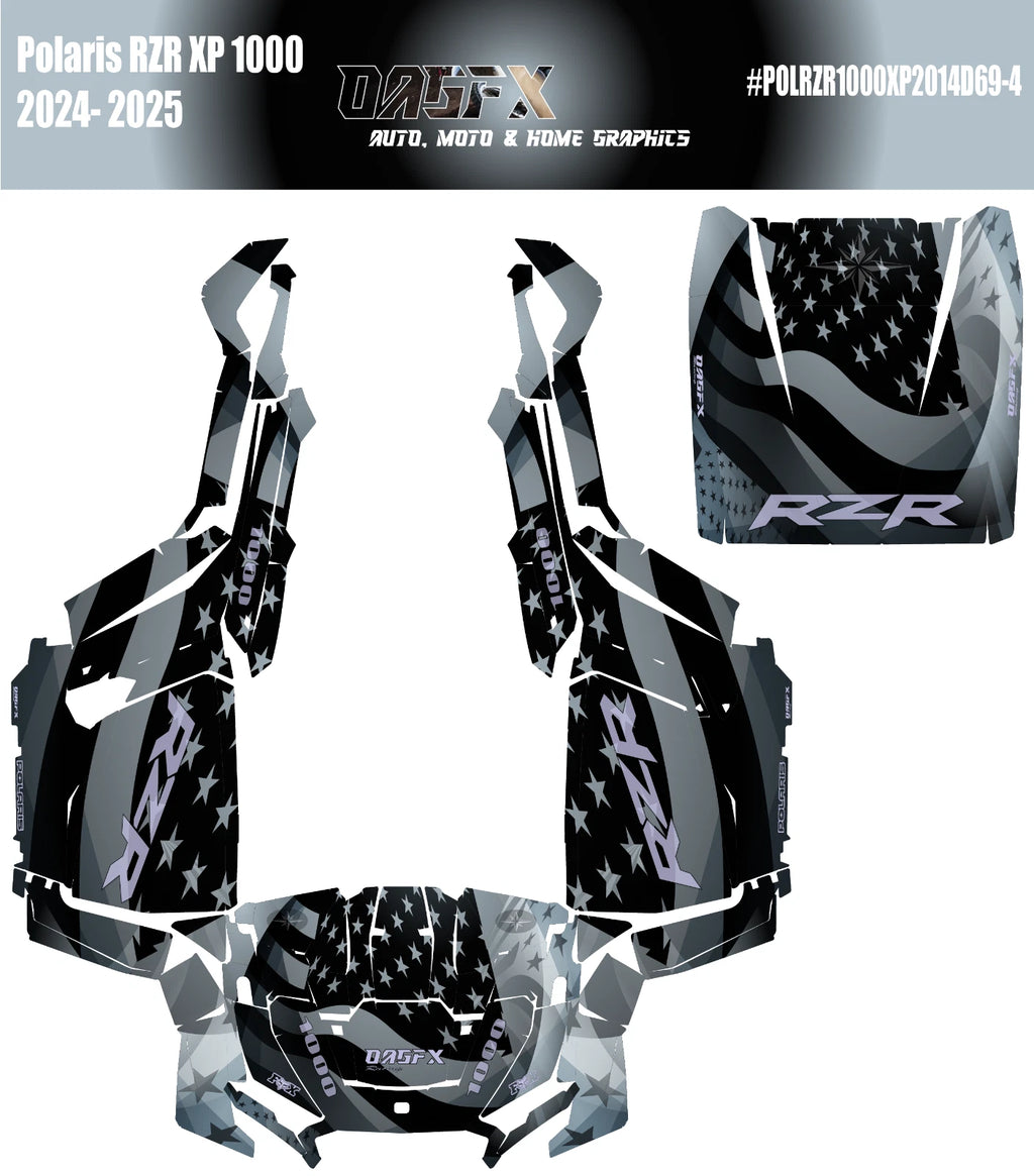 2024-2025 Polaris RZR XP 1000 Graphics Kit D69-4 USA Flag