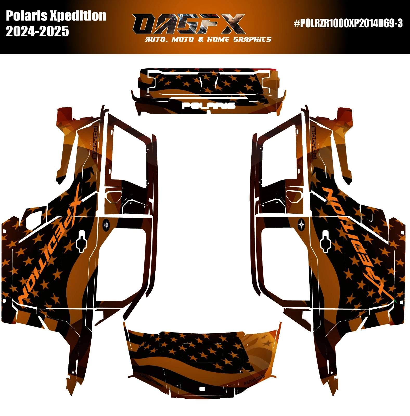 2024-2025 Polaris Xpedition Graphics D69-3 USA Flag