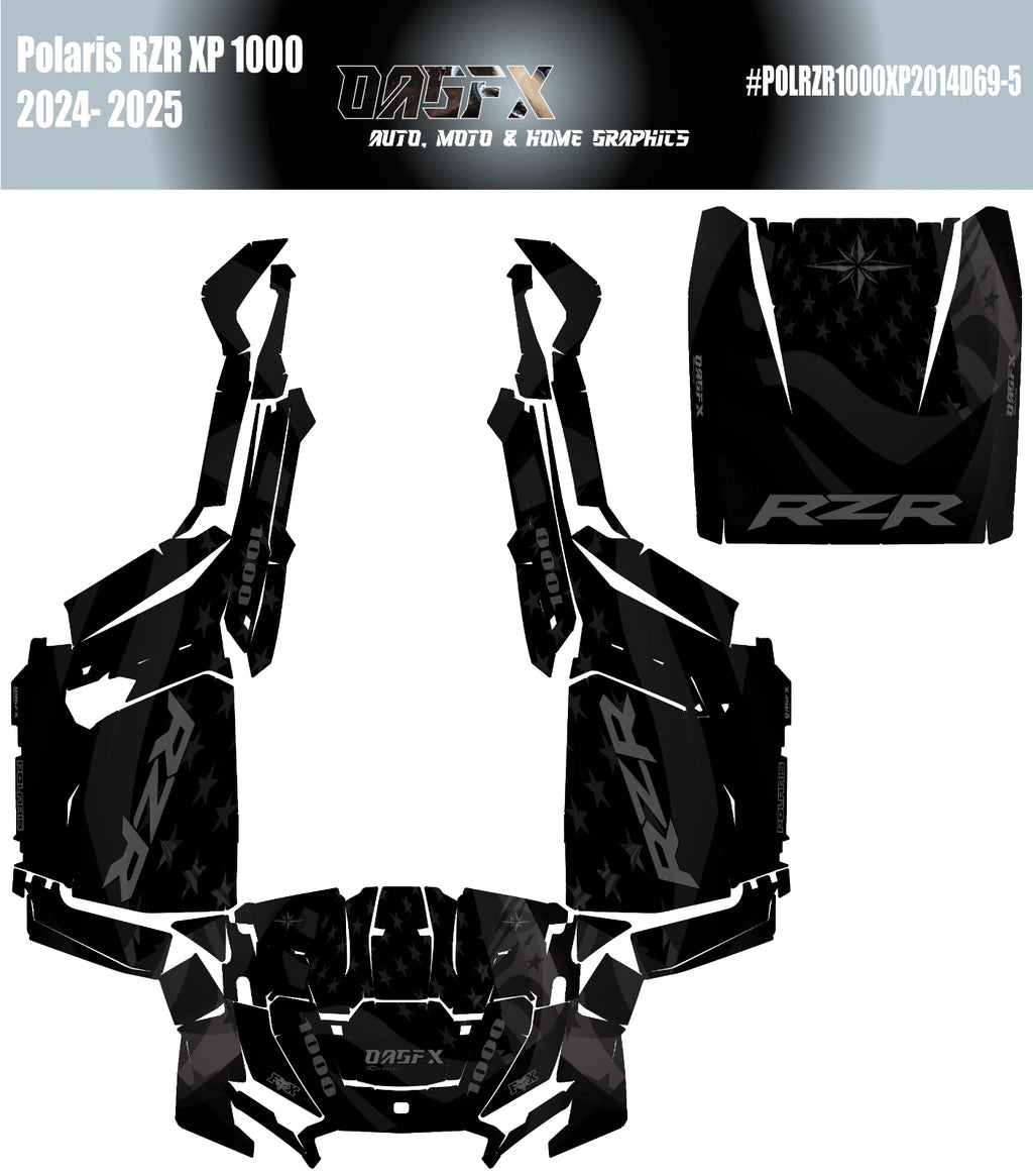 2024-2025 Polaris RZR XP 1000 Graphics Kit D69-5 USA Flag