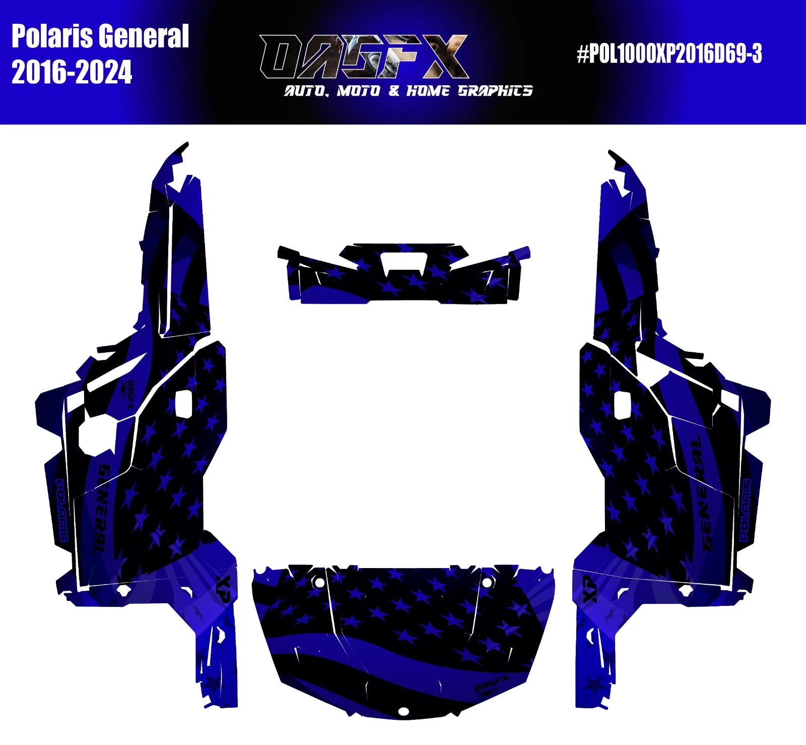 2020-2025 Polaris General XP 1000 Graphics Kit D69-3 USA