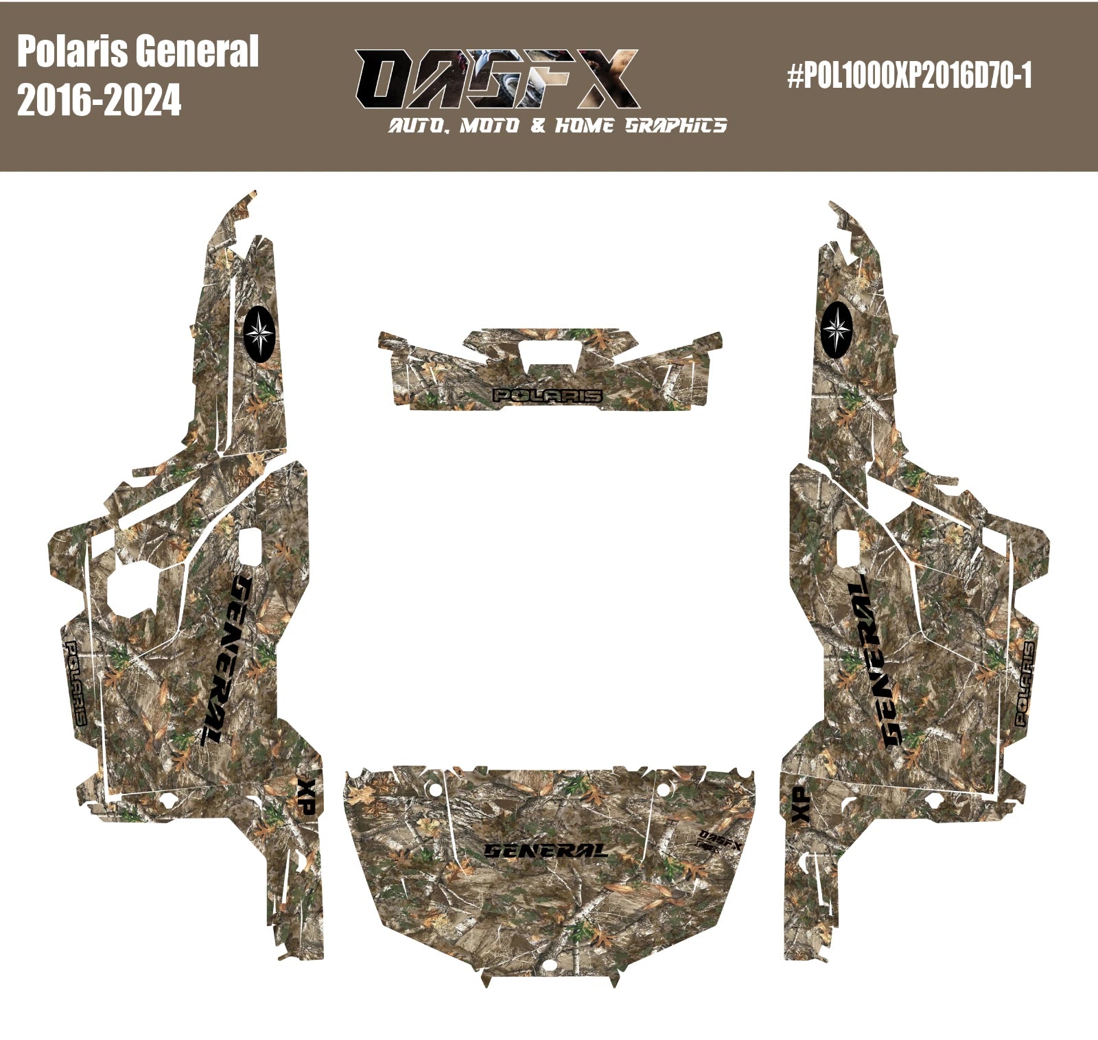 2020-2025 Polaris General XP 1000 Graphics Kit D70-1 Camo