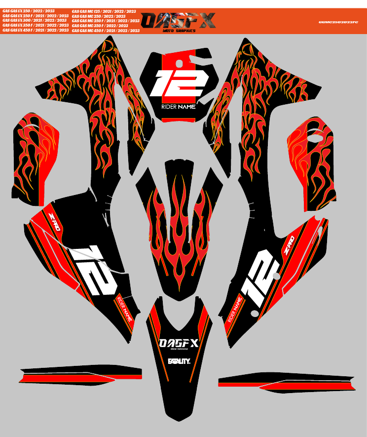 Graphics Kit for 2021-2023 Gas Gas MC125, MC250, MC450 & EX300