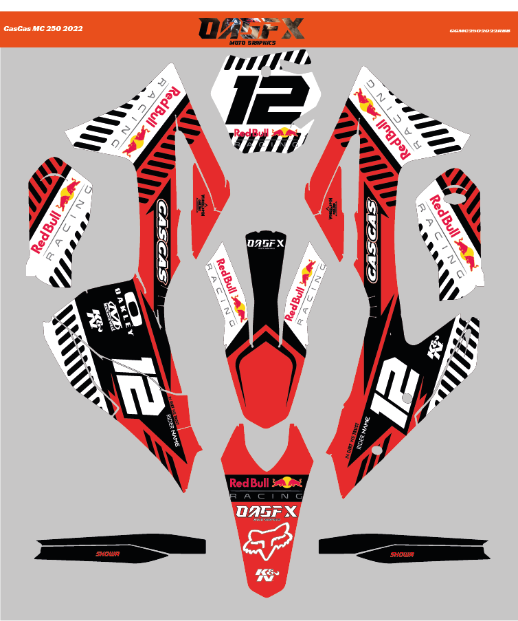 Graphics Kit for 2021-2023 Gas Gas MC125, MC250, MC450 & EX300