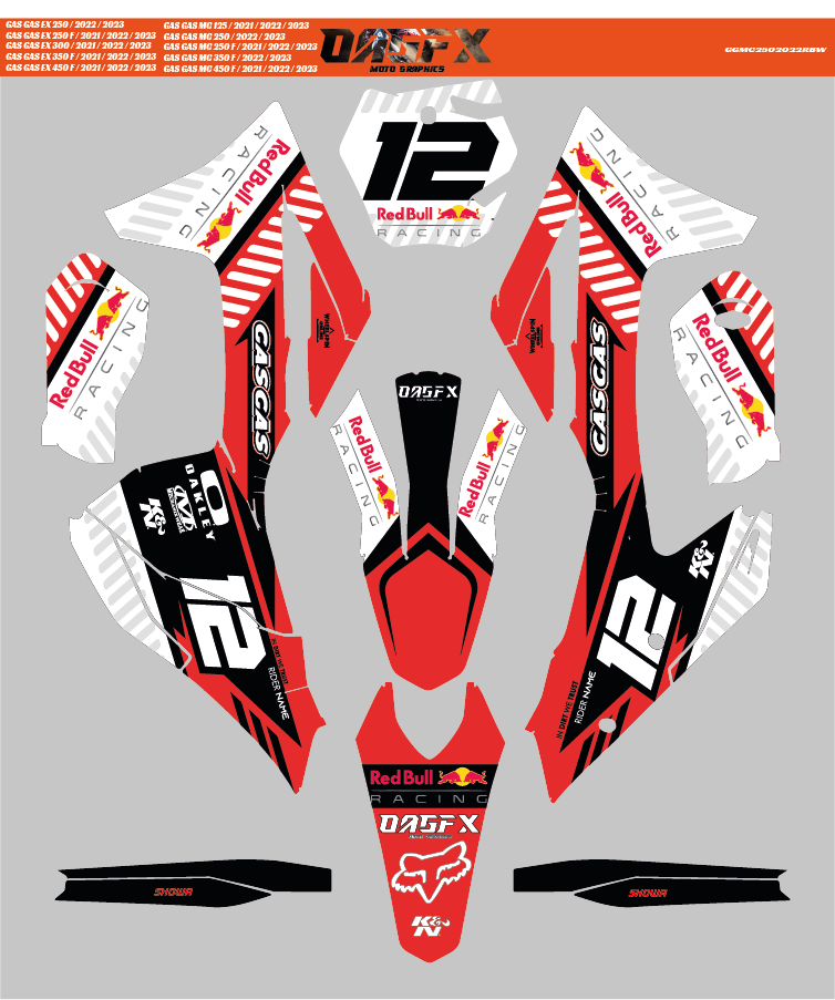 Graphics Kit for 2021-2023 Gas Gas MC125, MC250, MC450 & EX300