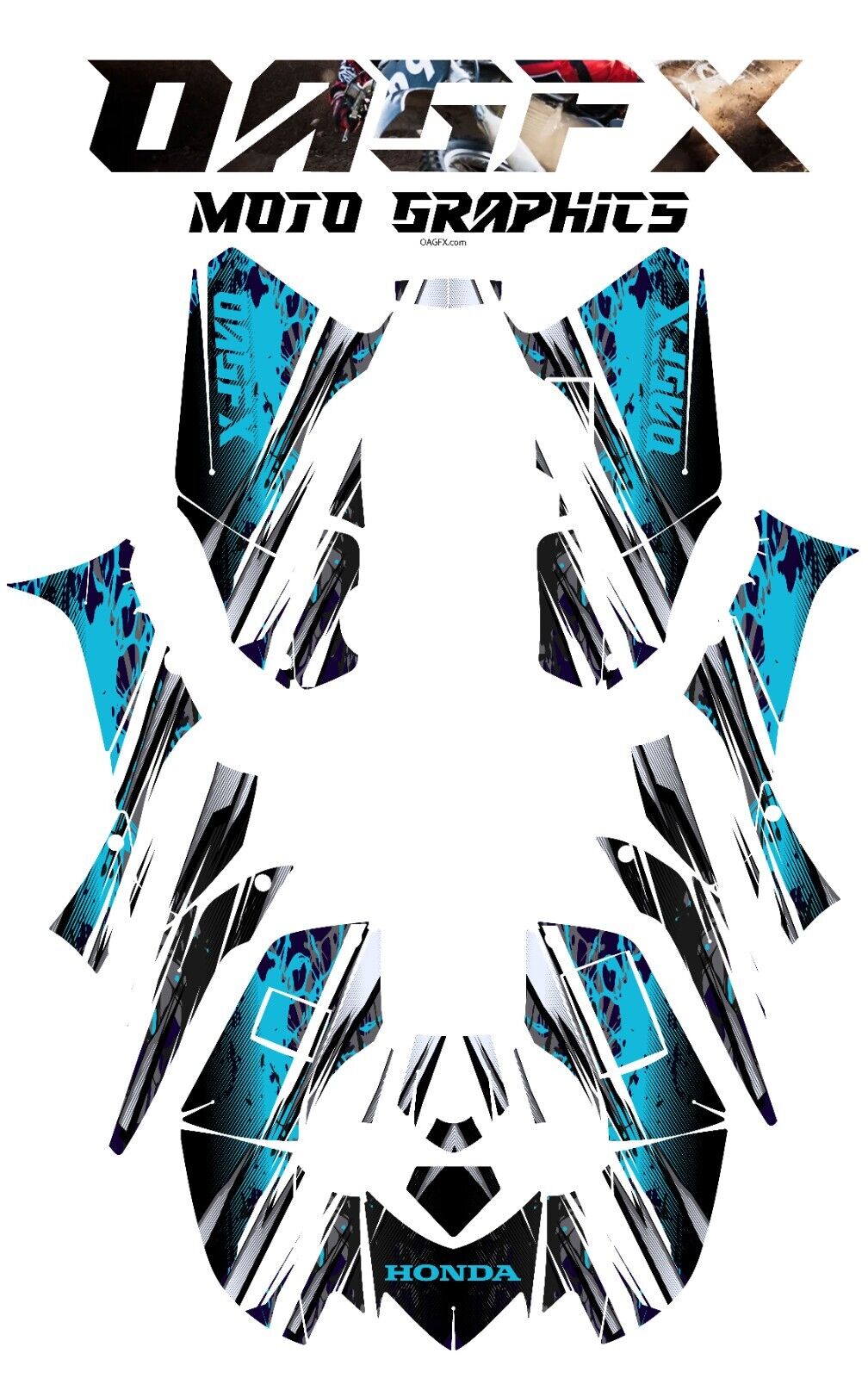 2006-2018 Honda TRX 250 EX Graphics Kit - Pro Ed D35-6 Teal