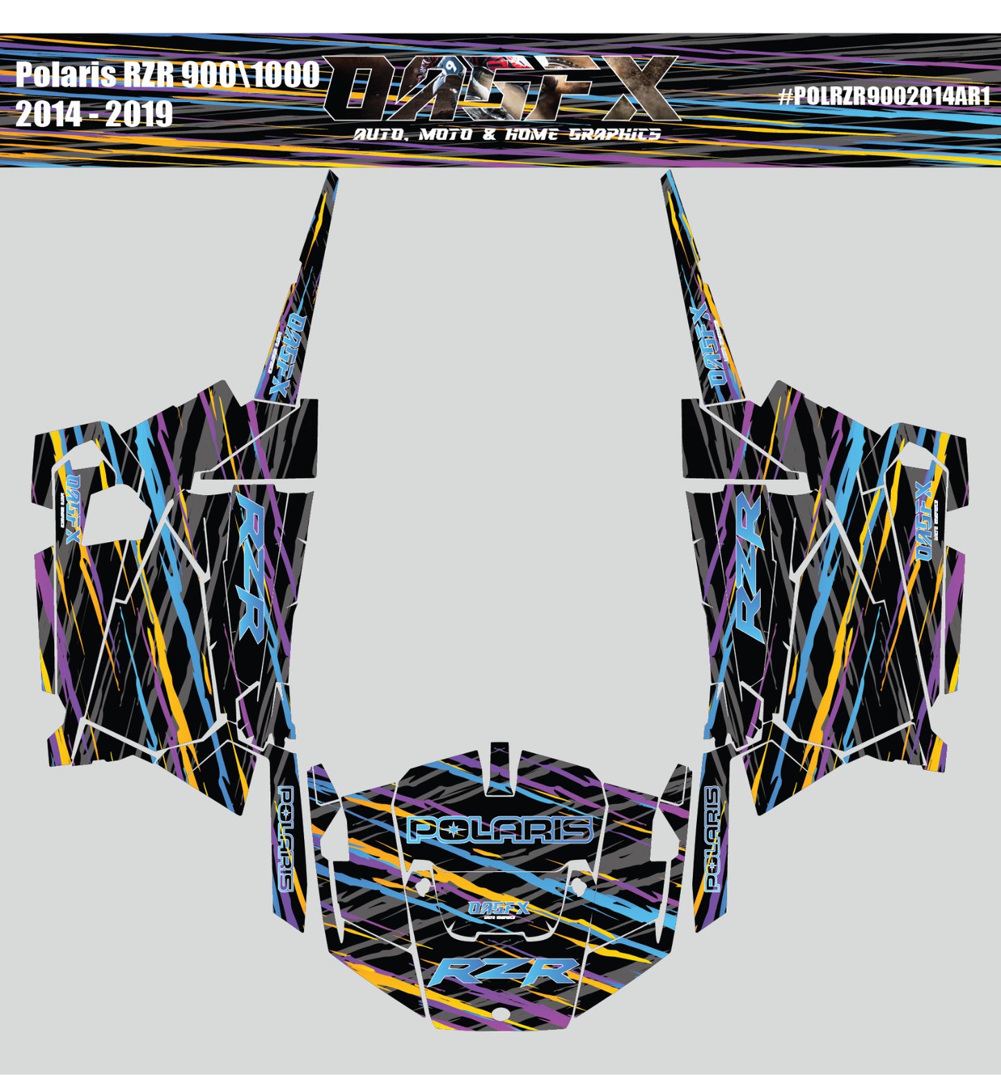 2014 - 2019 Polaris RZR 900 S Graphics Kit D10