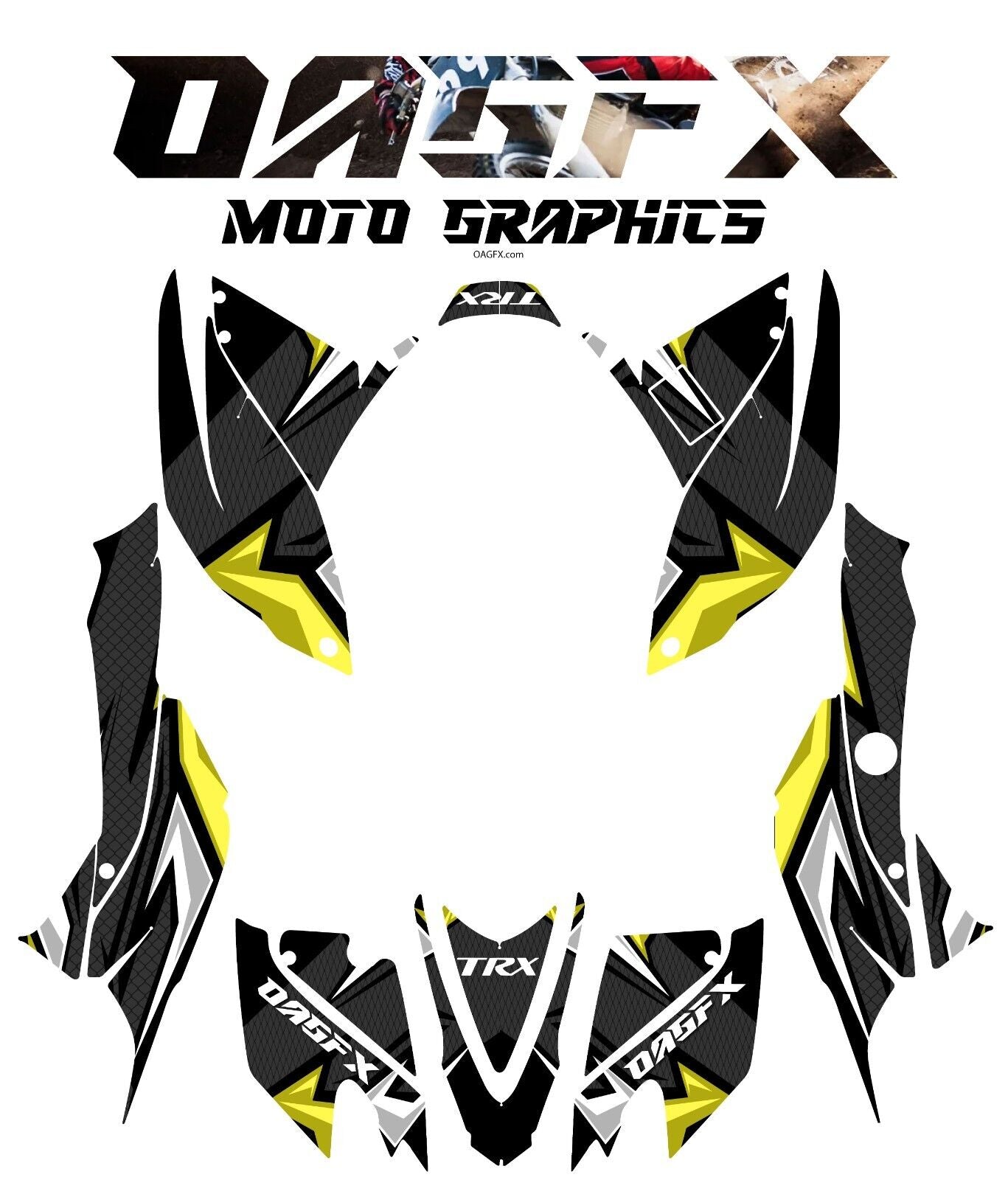 2007-2018 Honda TRX 400 EX Graphics Kit - Pro Ed D36-5 Yellow