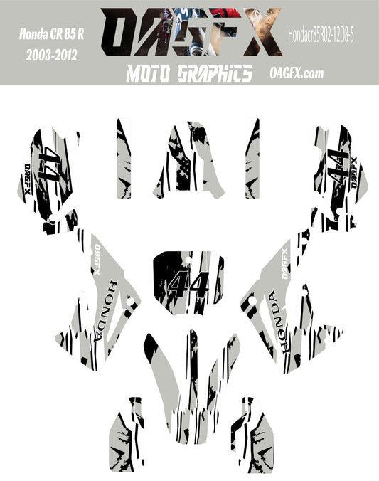 2003 - 2012 Honda CR 85  OAGFX Graphics Kit - D8-5 Grey