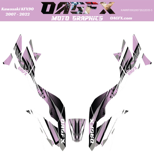 2007 - 2022 Kawasaki KFX 50 90 Graphic Kit -  D35-5 Pink