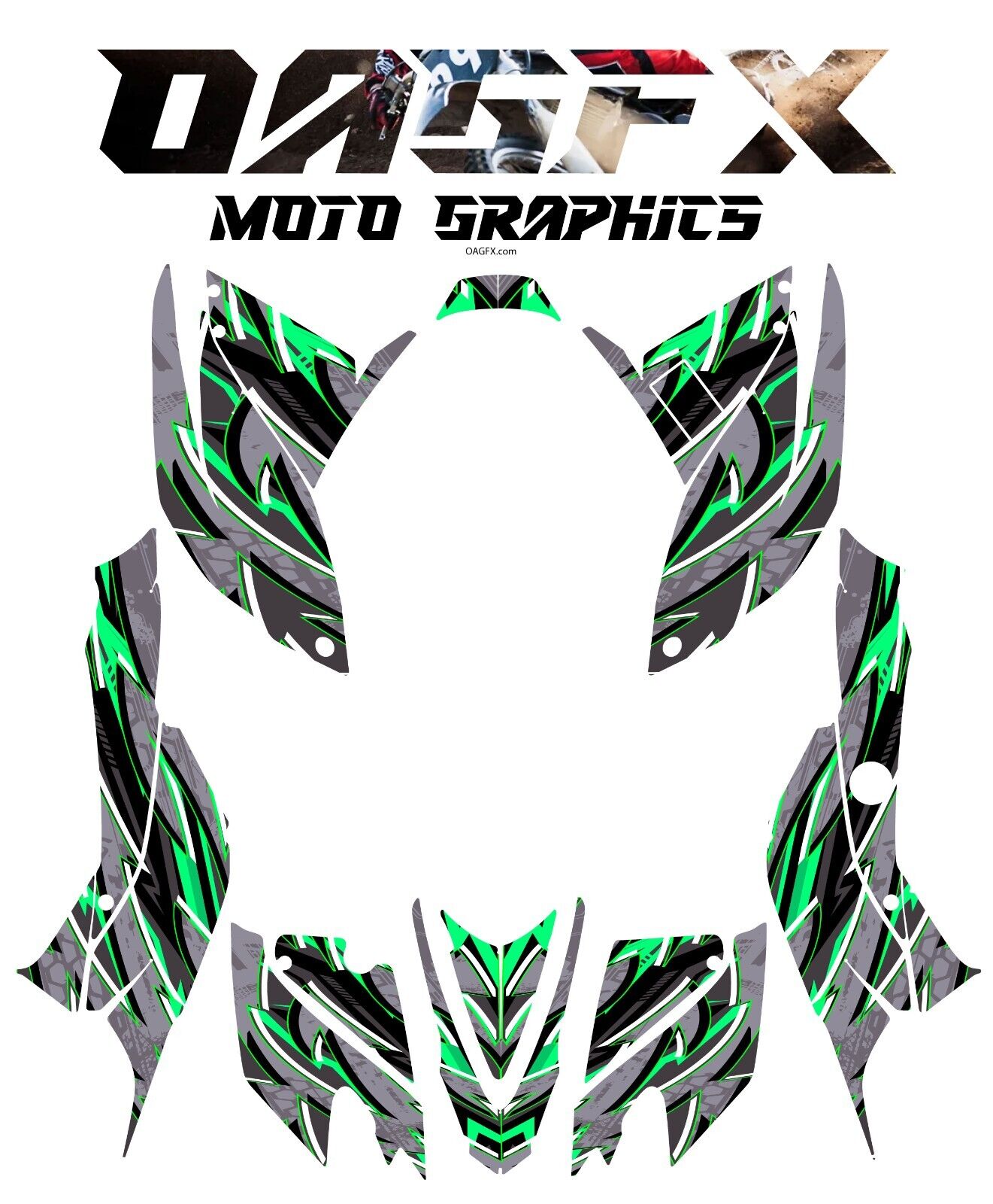 2007-2018 Honda TRX 400 EX Graphics Kit - Pro Ed D43-5 Green