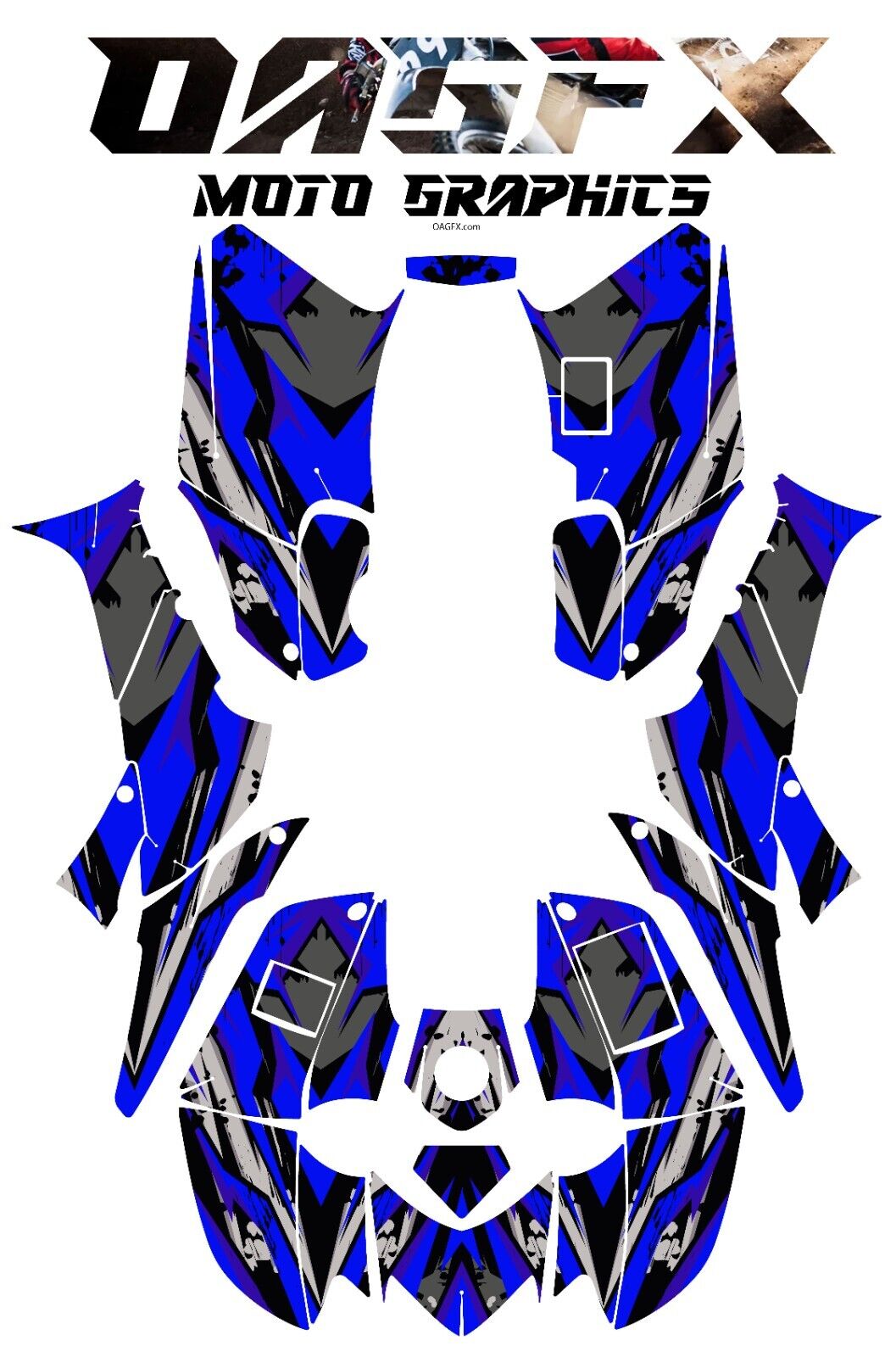 2006-2018 Honda TRX 250 EX Graphics Kit - Pro Ed D39-5 Blue