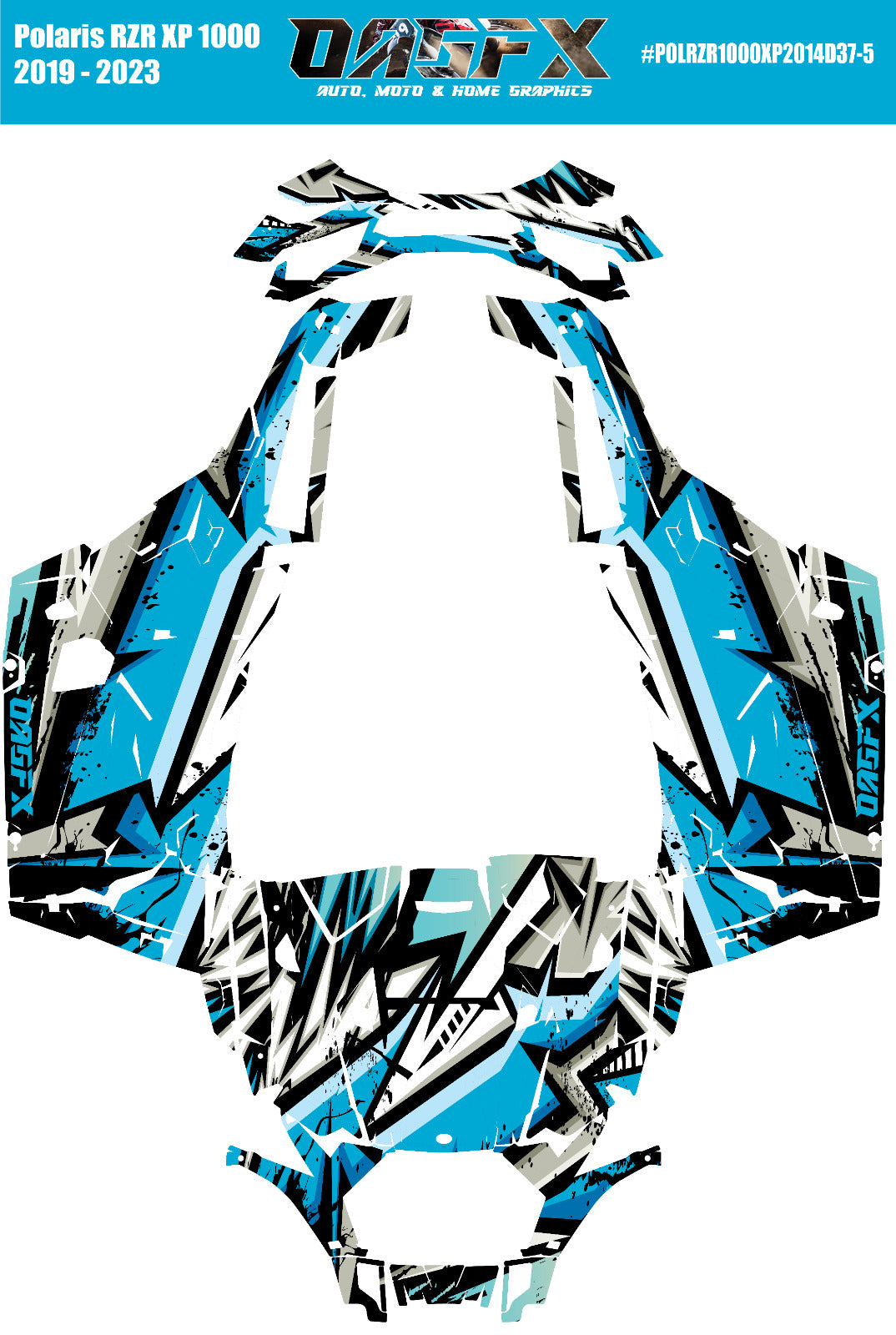 2019 - 2023 Polaris RZR XP 1000 Graphics Kit D37-5 Cool Blue OAGFX
