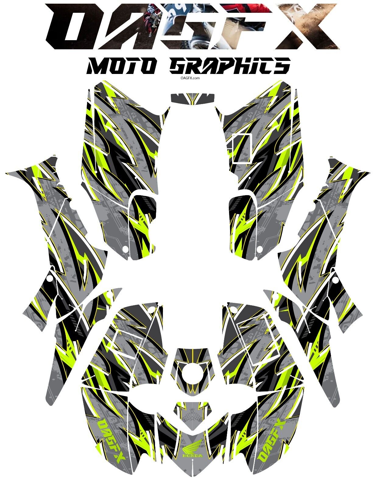 2006-2018 Honda TRX 250 EX Graphics Kit - Pro Ed D43-1 Yellow