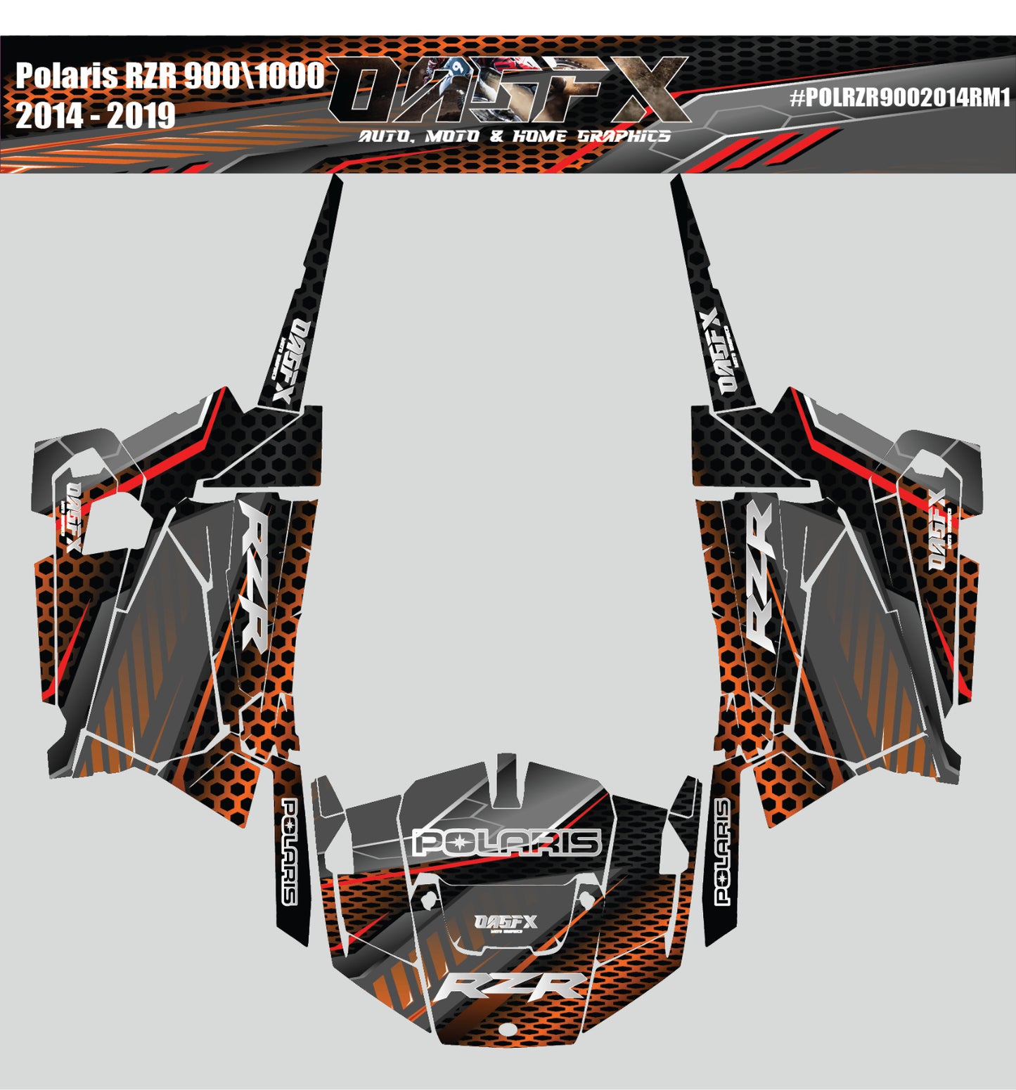 2014 - 2020 Polaris RZR 900 S Graphics Kit D2