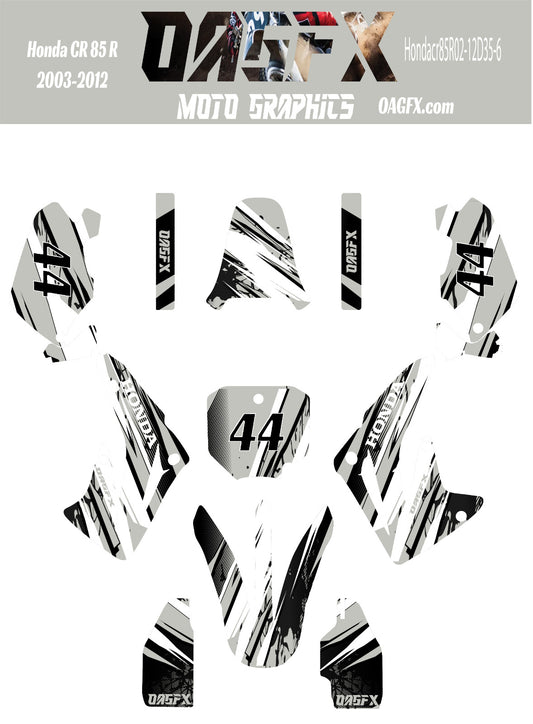 2003 - 2012 Honda CR 85  OAGFX Graphics Kit - D35-6 Grey