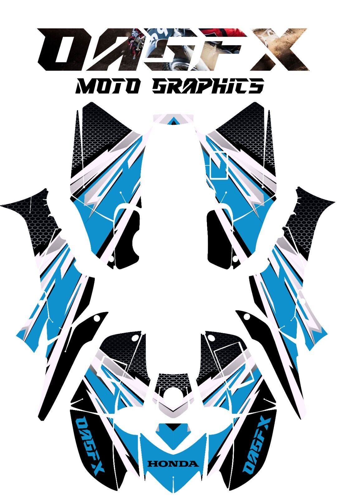 2006-2018 Honda TRX 250 EX Graphics Kit - Pro Ed D33-6 Teal