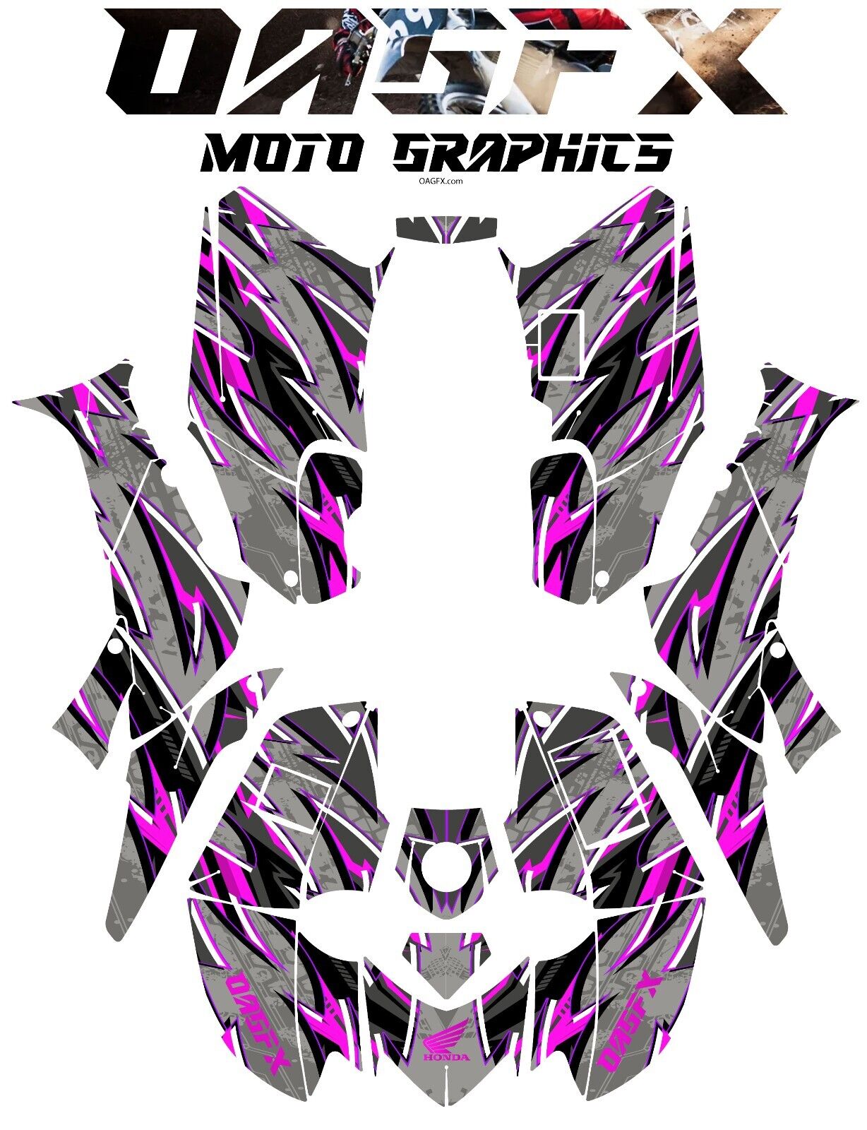 2006-2018 Honda TRX 250 EX Graphics Kit - Pro Ed D43-3 Purple