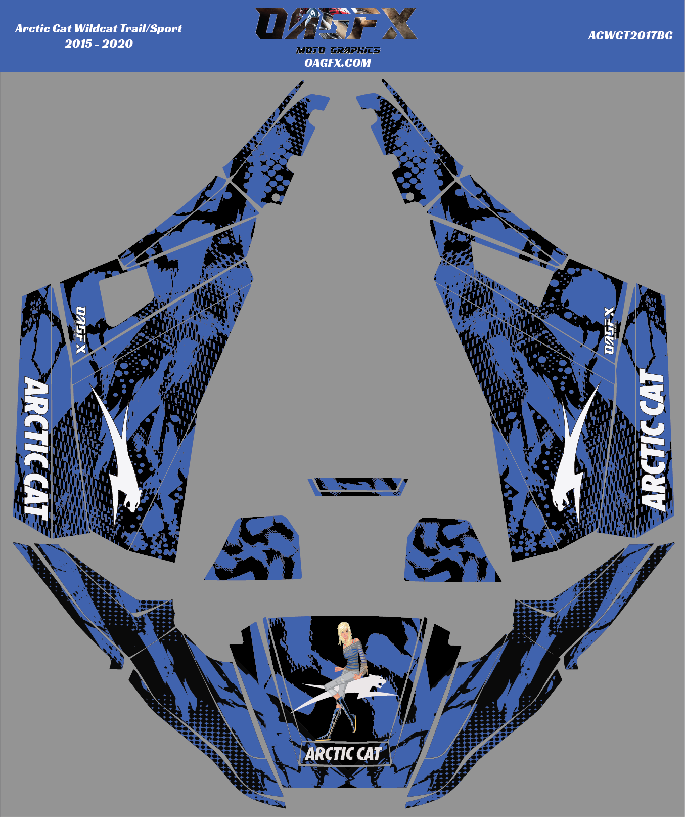 Graphics Kit for 2015 - 2020 Arctic Cat Wildcat Trail/Sport (Blue)