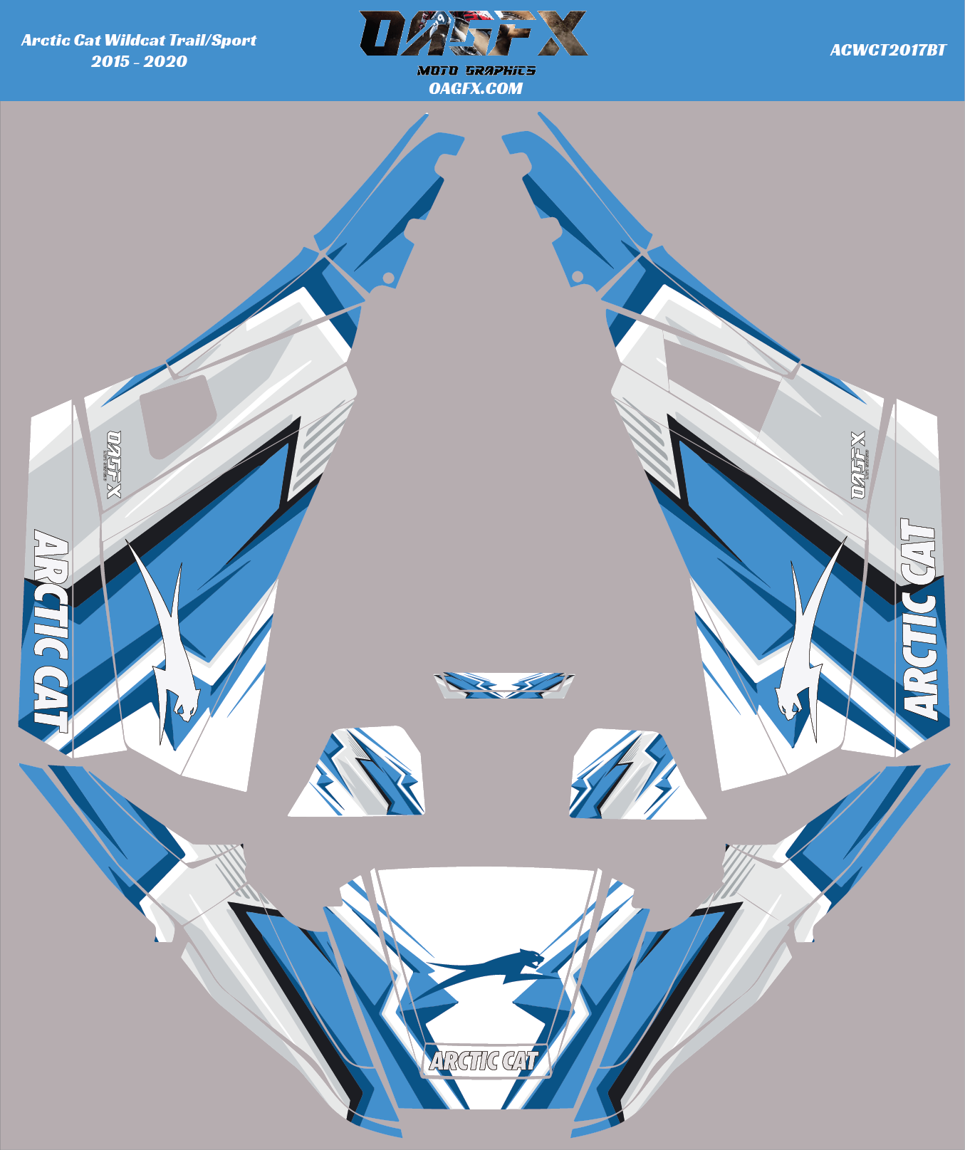 Graphics Kit for 2015 - 2020 Arctic Cat Wildcat Trail/Sport (Tech Series) Blue