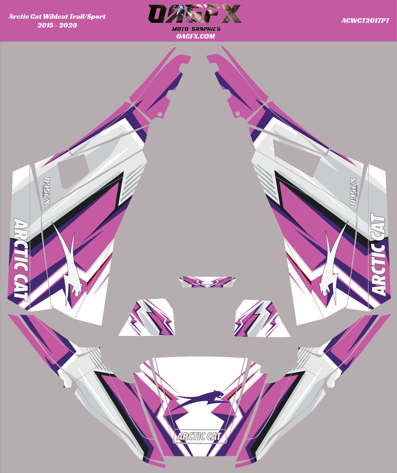 Graphics Kit for 2015 - 2020 Arctic Cat Wildcat Trail/Sport (Tech Series) Purple
