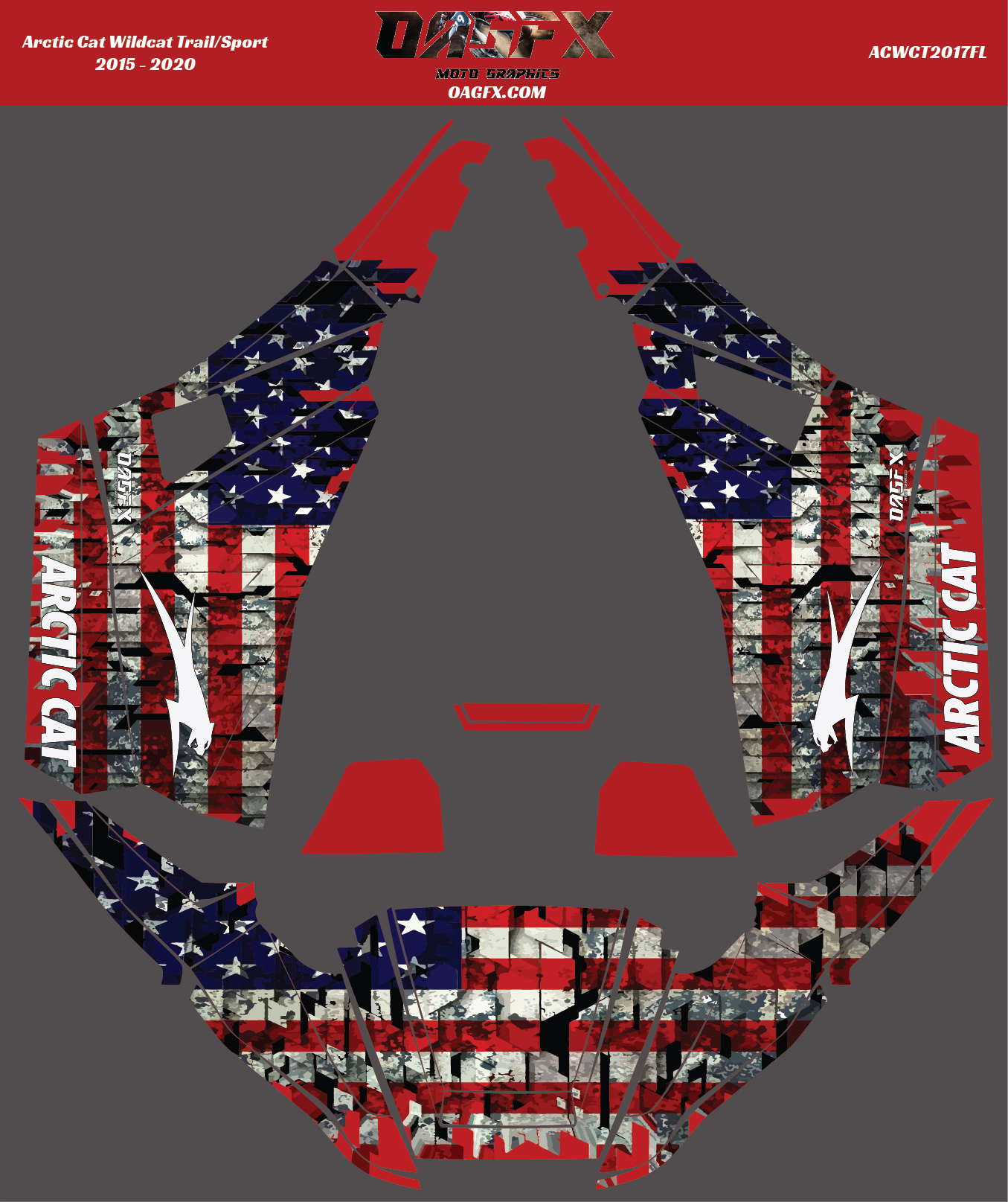 Graphics Kit for 2015 - 2020 Arctic Cat Wildcat Trail/Sport (Flag)