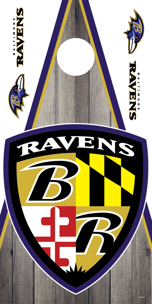 Baltimore Ravens Cornhole Board Skins (Pair)