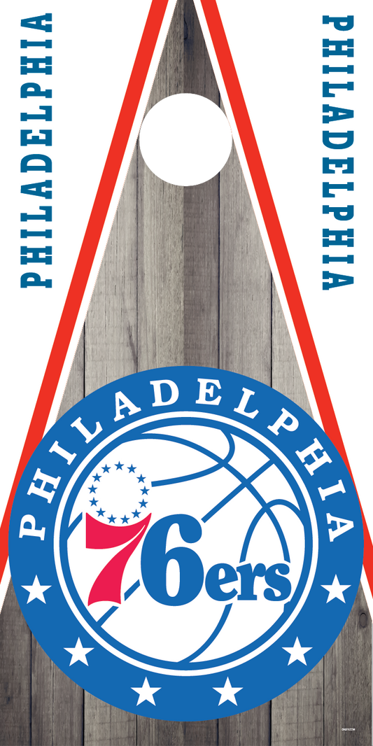 Philadelphia 76ers Cornhole Board Skins (Pair)