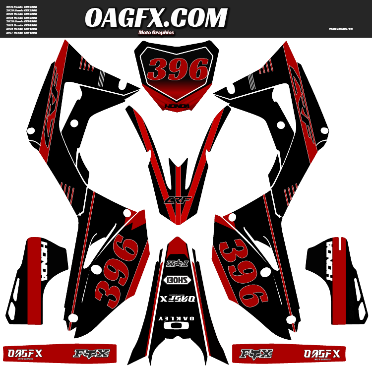 Honda - CR250 & CR450 2019 to 2021 Fox (Black&Red 2)