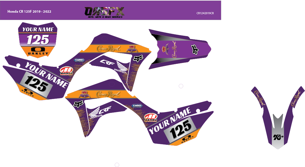 Honda CRF125F 2019-2022 - (Crown Purple) CR1252019CR@0.2x