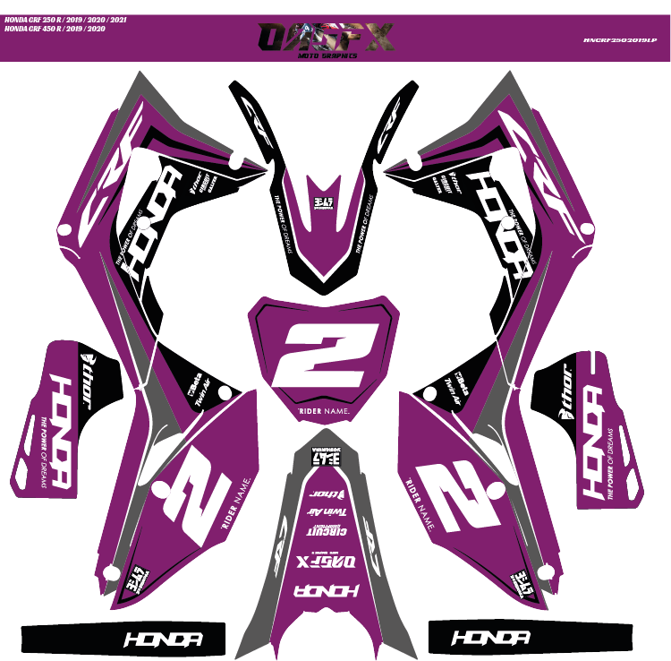 Graphics Kit for 2019 - 2021 Honda CRF 250 and CRF 450 Series